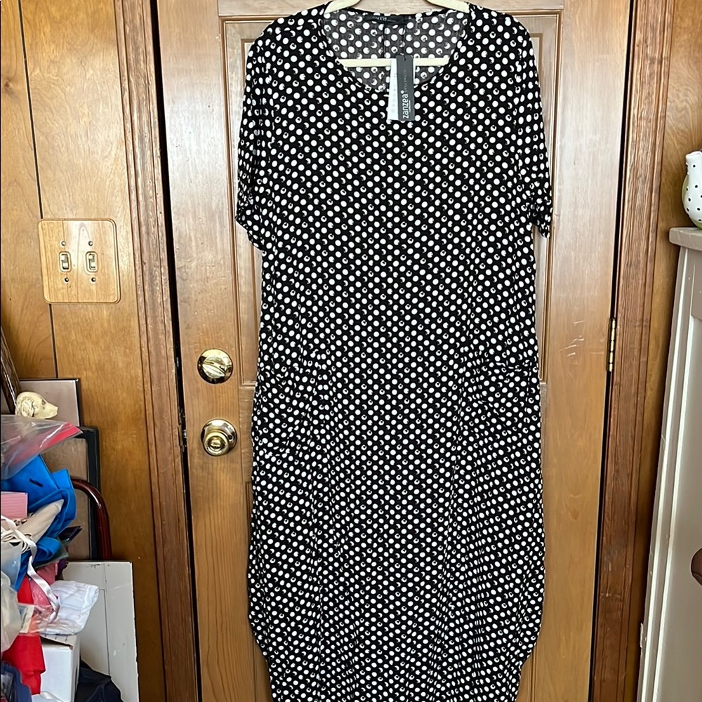 Zanzea Black and White Polka Dot Dress